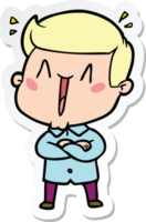 sticker of a cartoon excited man png