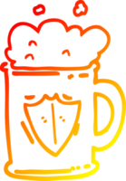 warm gradient line drawing of a cartoon tankard png