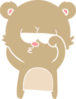 bored bear flat color style cartoon png