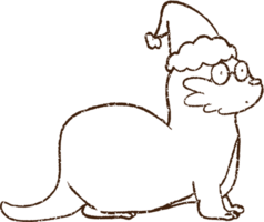 dessin au fusain de loutre de noël png