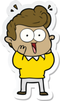 sticker of a cartoon excited man png