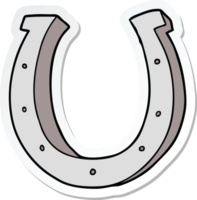 sticker of a cartoon iron horse shoe png