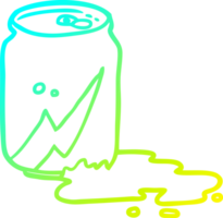 du froid pente ligne dessin de une pouvez de un soda png