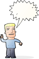cartone animato uomo dando pace cartello con discorso bolla png