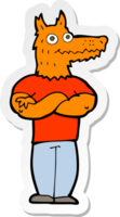 sticker van een cartoon vos man png