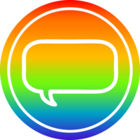 speech bubble circular icon with rainbow gradient finish png