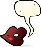 cartoon glossy lips with speech bubble png