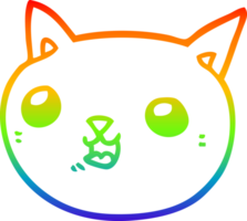 Regenbogen Gradient Linie Zeichnung von ein Karikatur Katze png