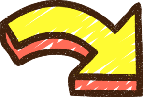 dibujo de tiza de flecha curva png