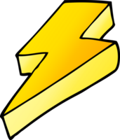 cartoon doodle thunder bolt png