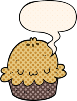 cute cartoon pie with speech bubble in comic book style png