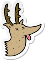 sticker of a cartoon deer head png