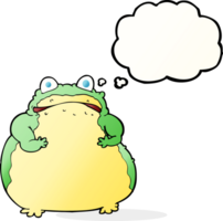 cartoon fat toad with thought bubble png