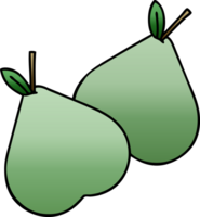 gradient shaded cartoon of a green pear png