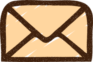 desenho de giz de símbolo de correio png