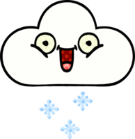 comic book style cartoon of a snow cloud png