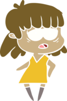 flat color style cartoon tired woman png