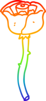 arco Iris gradiente linha desenhando do uma desenho animado flor png