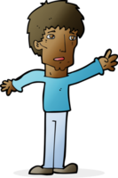 cartoon worried man reaching out png