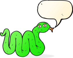 serpiente de divertidos dibujos animados con burbujas de discurso png