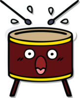 sticker of a cute cartoon drum png