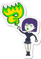 adesivo de uma garota vampira de halloween de desenho animado png