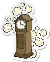 sticker of a cartoon dusty old grandfather clock png