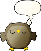 cartoon owl with speech bubble in smooth gradient style png