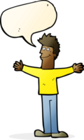 cartoon happy man with speech bubble png