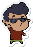 sticker van een cartoon coole kerel png