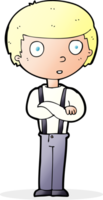 cartoon staring boy with folded arms png