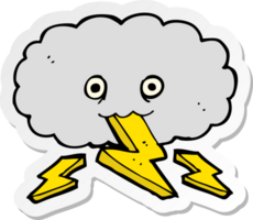 pegatina de una nube tormentosa de dibujos animados png