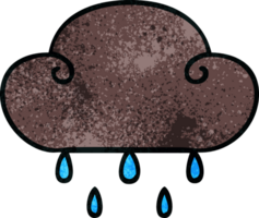 hand drawn quirky cartoon rain cloud png