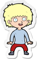 sticker of a cartoon excited boy png