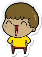 sticker of a cartoon happy man png