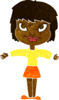 Cartoon-Frau mit offenen Armen png