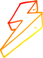 warm gradient line drawing of a cartoon thunder bolts png