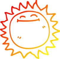 warm helling lijn tekening van een tekenfilm schijnend zon png