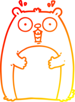 warm gradient line drawing of a cartoon shocked ground hog png