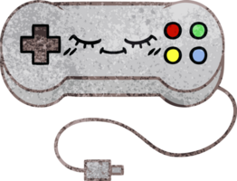 retro grunge texture cartoon of a game controller png