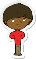 sticker of a cartoon happy boy png