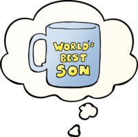 worlds best son mug with thought bubble in smooth gradient style png