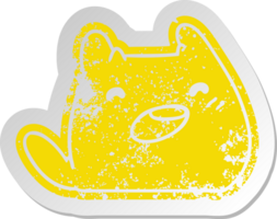 verontrust oud tekenfilm sticker van een kawaii kat png