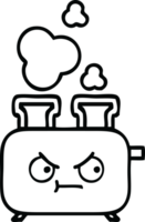 line drawing cartoon of a of a toaster png