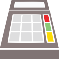 flat color retro cartoon of a school calculator png