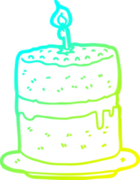 cold gradient line drawing of a cartoon cake png