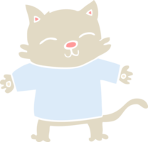 happy flat color style cartoon cat png