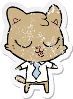 vinheta angustiada de um gato de negócios de desenho animado png