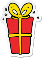 sticker of a cartoon wrapped gift png