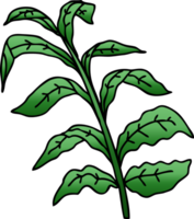 gradient shaded quirky cartoon vine leaves png